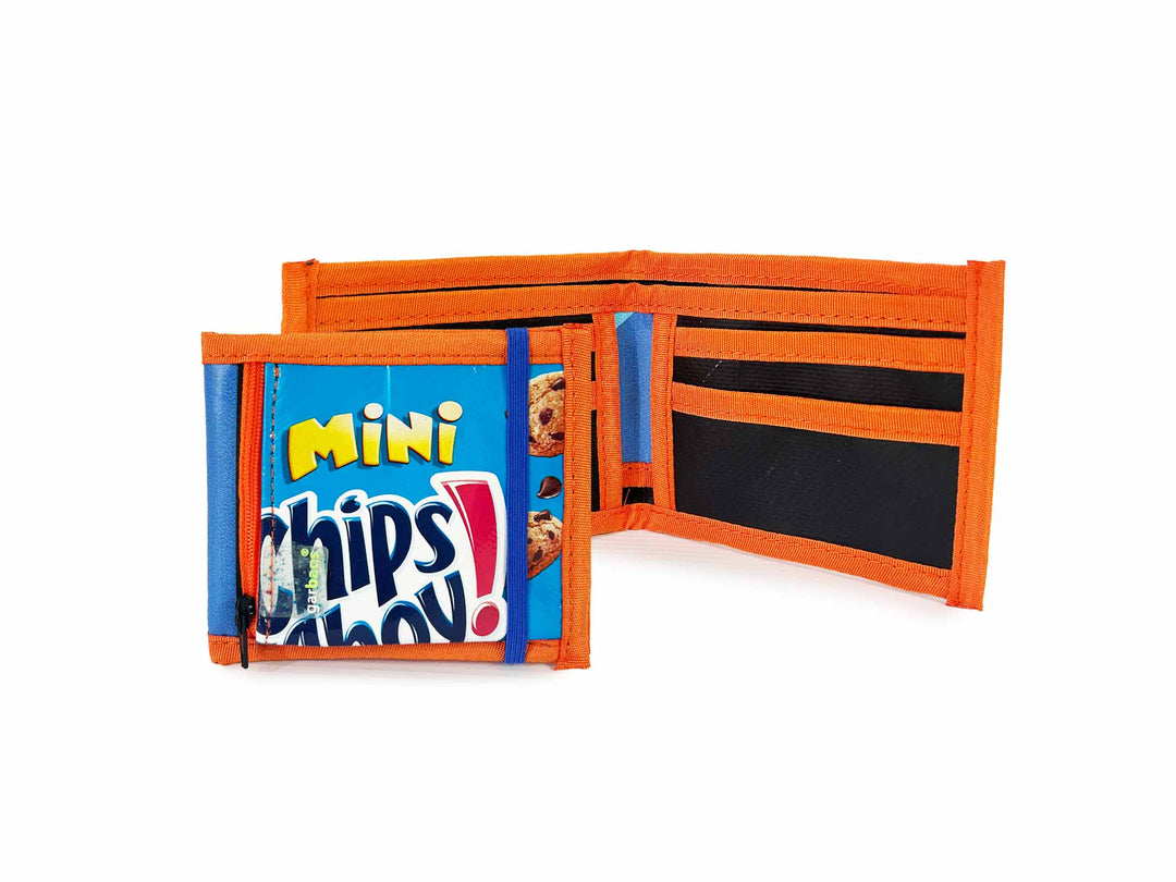 document holder snack package & pub banner orange & blue