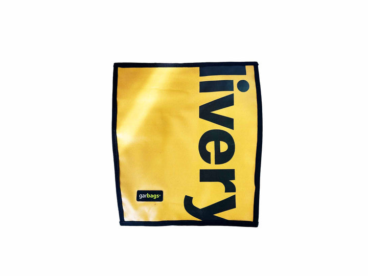 extraflap M publicity banner yellow & black letters