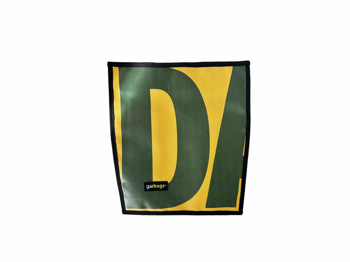 extraflap M publicity banner yellow & green letters