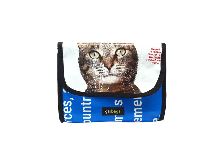handlebar bag cat food package white & blue