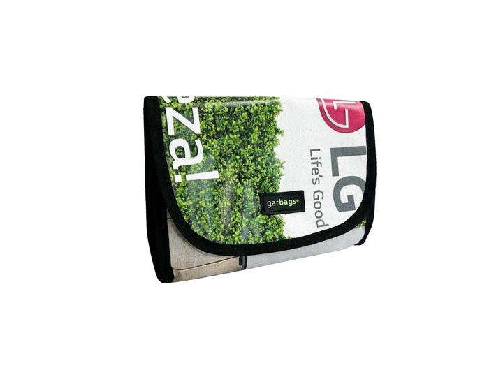handlebar bag publicity banner grey & green leaves
