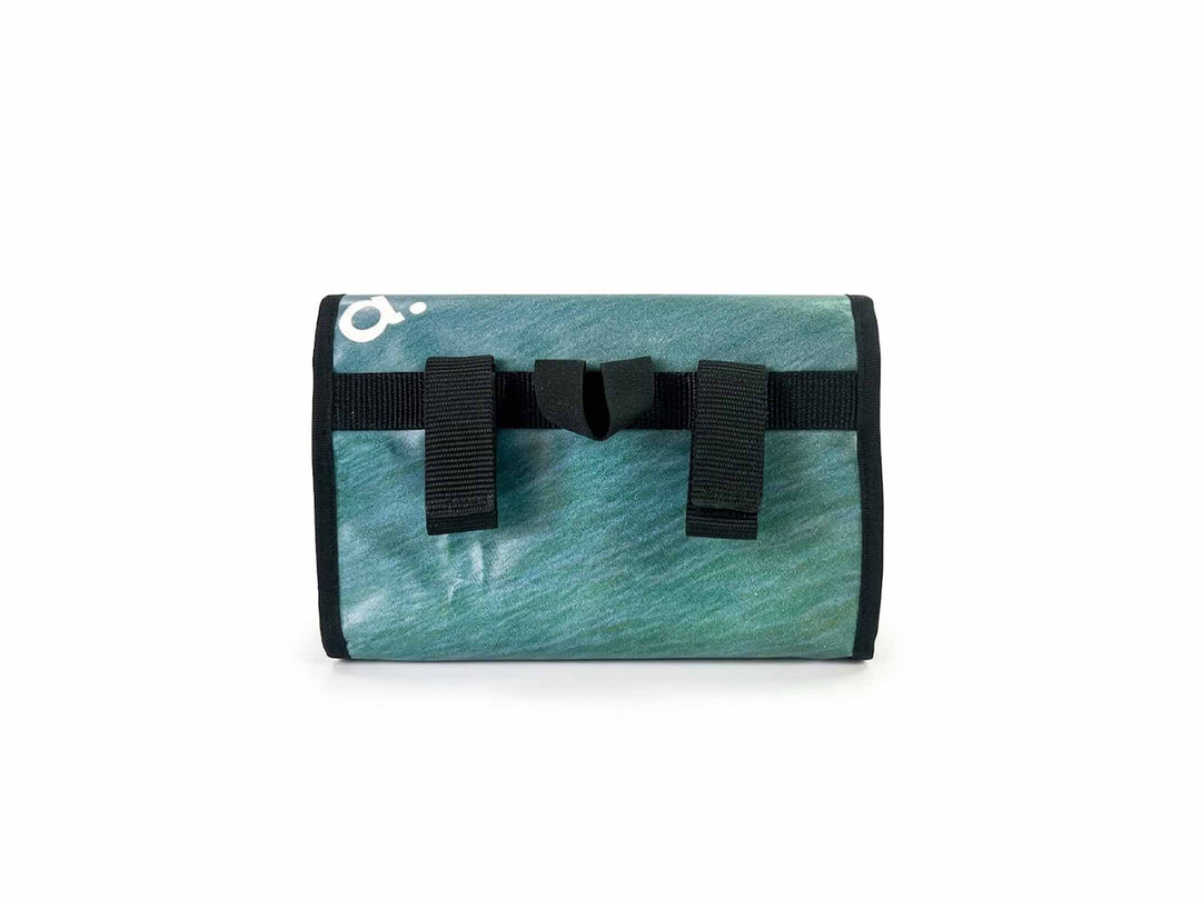 handlebar bag publicity banner nadya edwards blue green