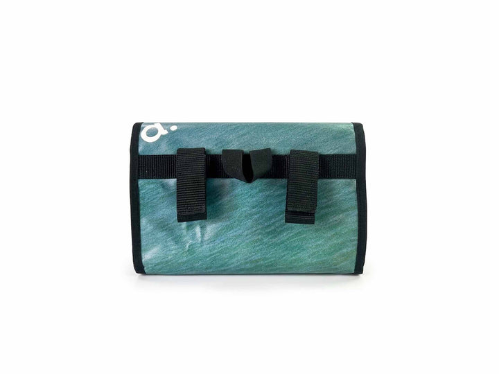 handlebar bag publicity banner nadya edwards blue green