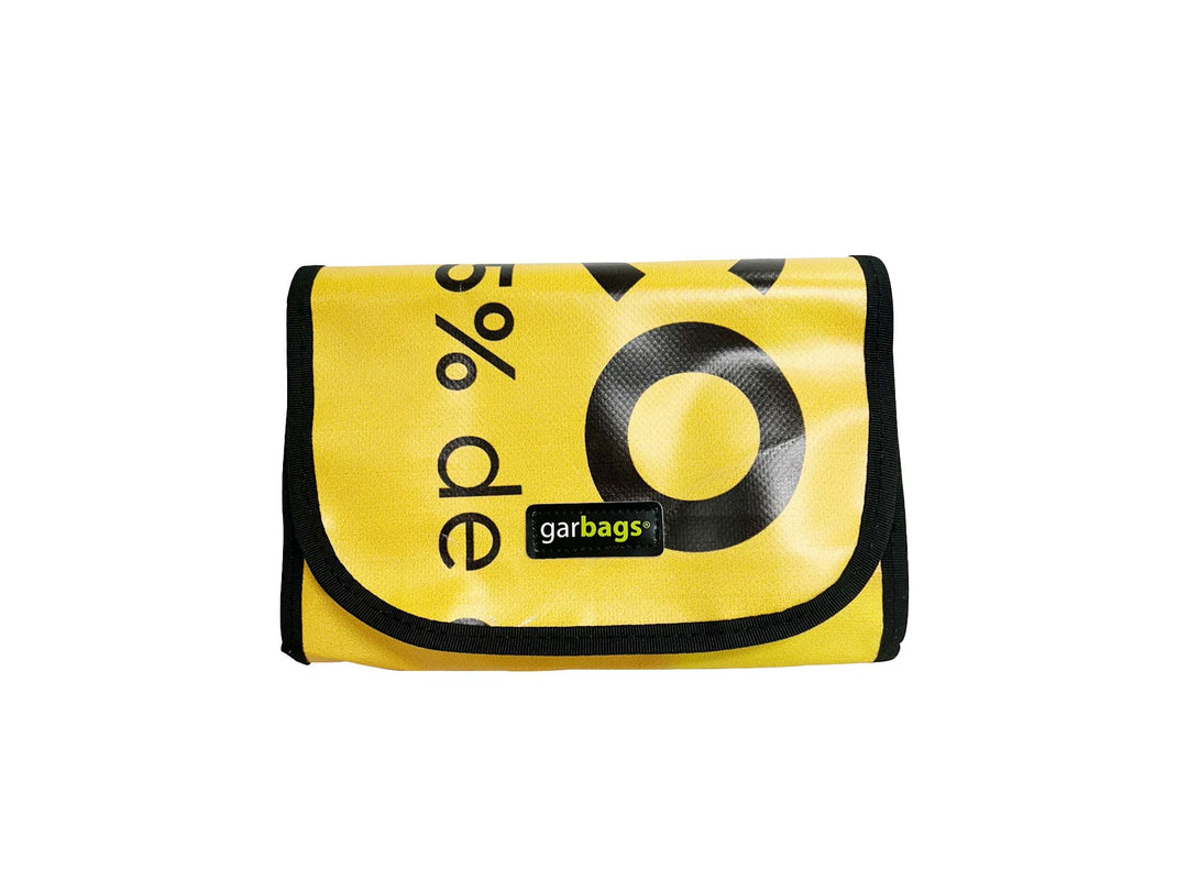 handlebar bag publicity banner yellow & black letters