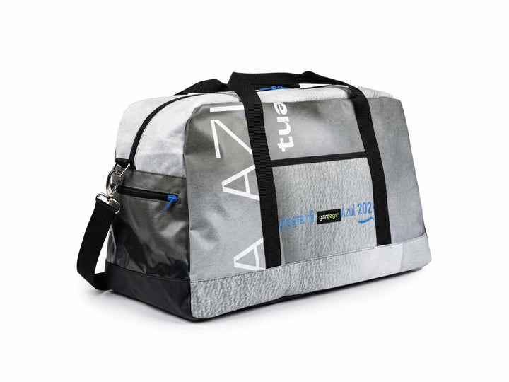 hybrid carry-on bag publicity banner grey & blue