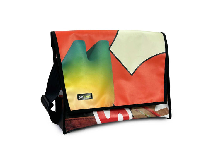 messenger bag XL pub banner orange, white & green