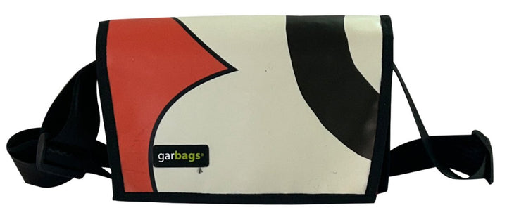 messenger bag / bike handlebar XS publicity banner red, white & black