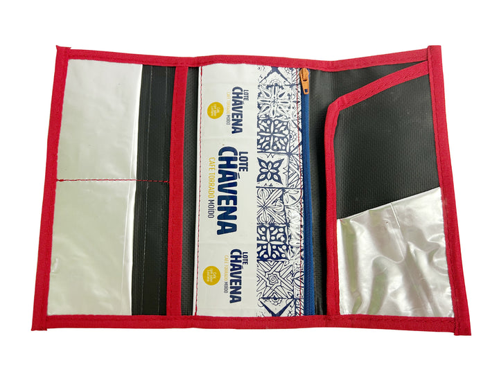 document holder coffee package white, yellow & blue