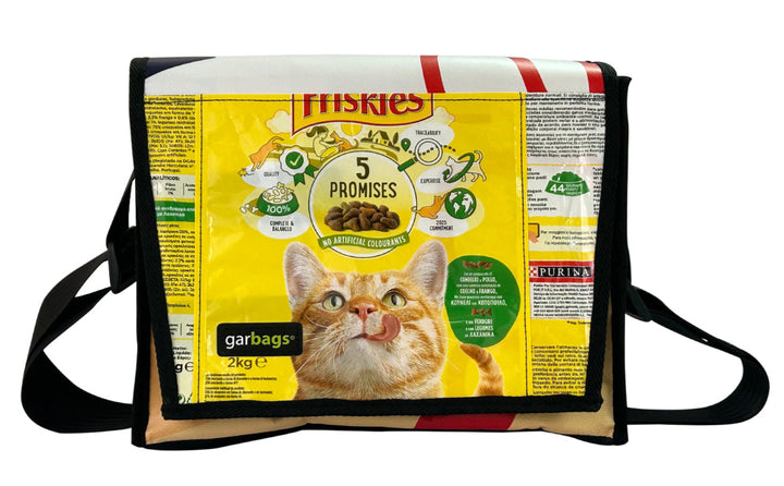 messenger bag M cat food package yellow