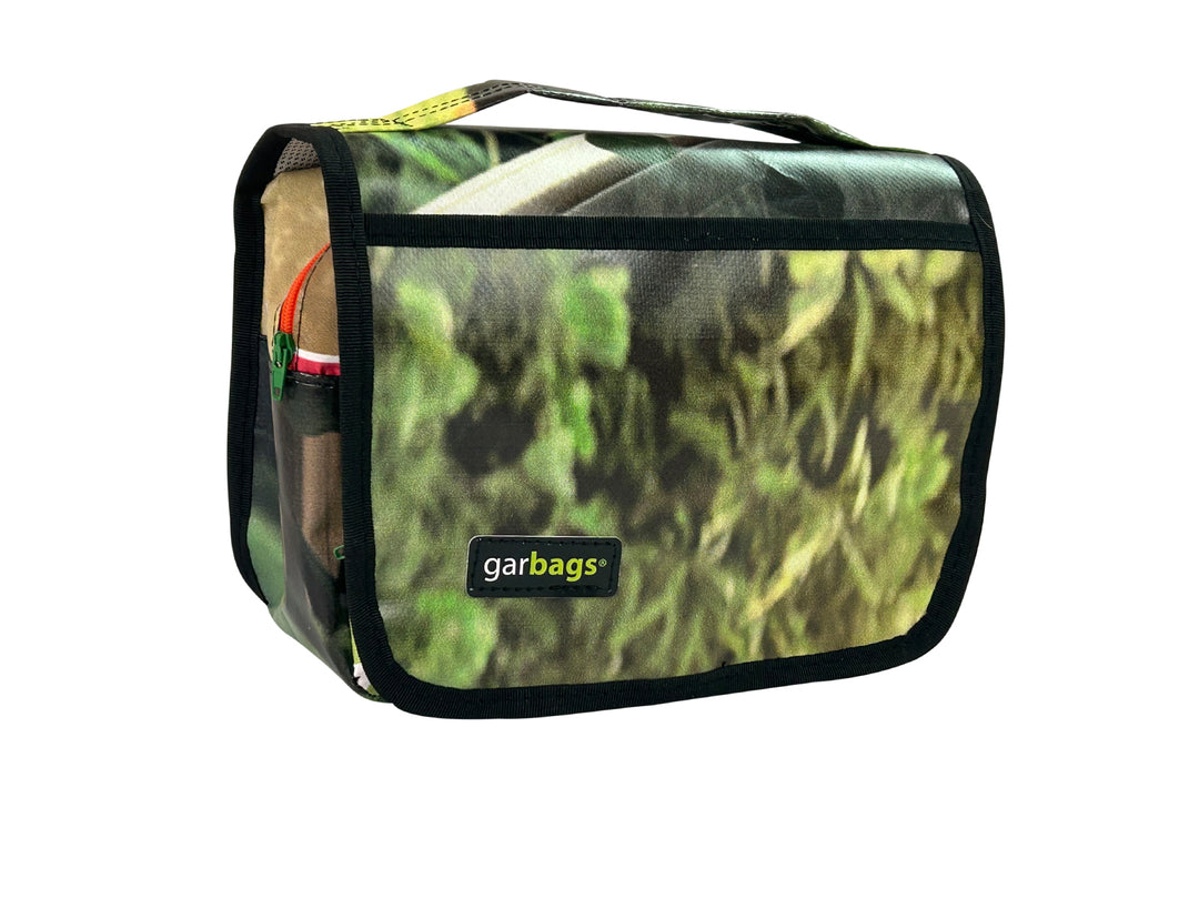 toiletry bag publicity banner green leaves
