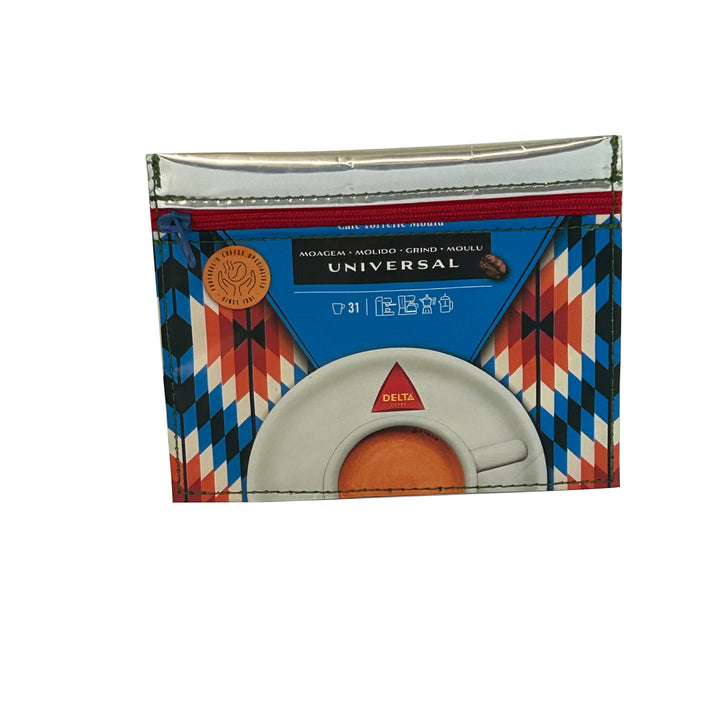 microcase coffee package blue, red & white