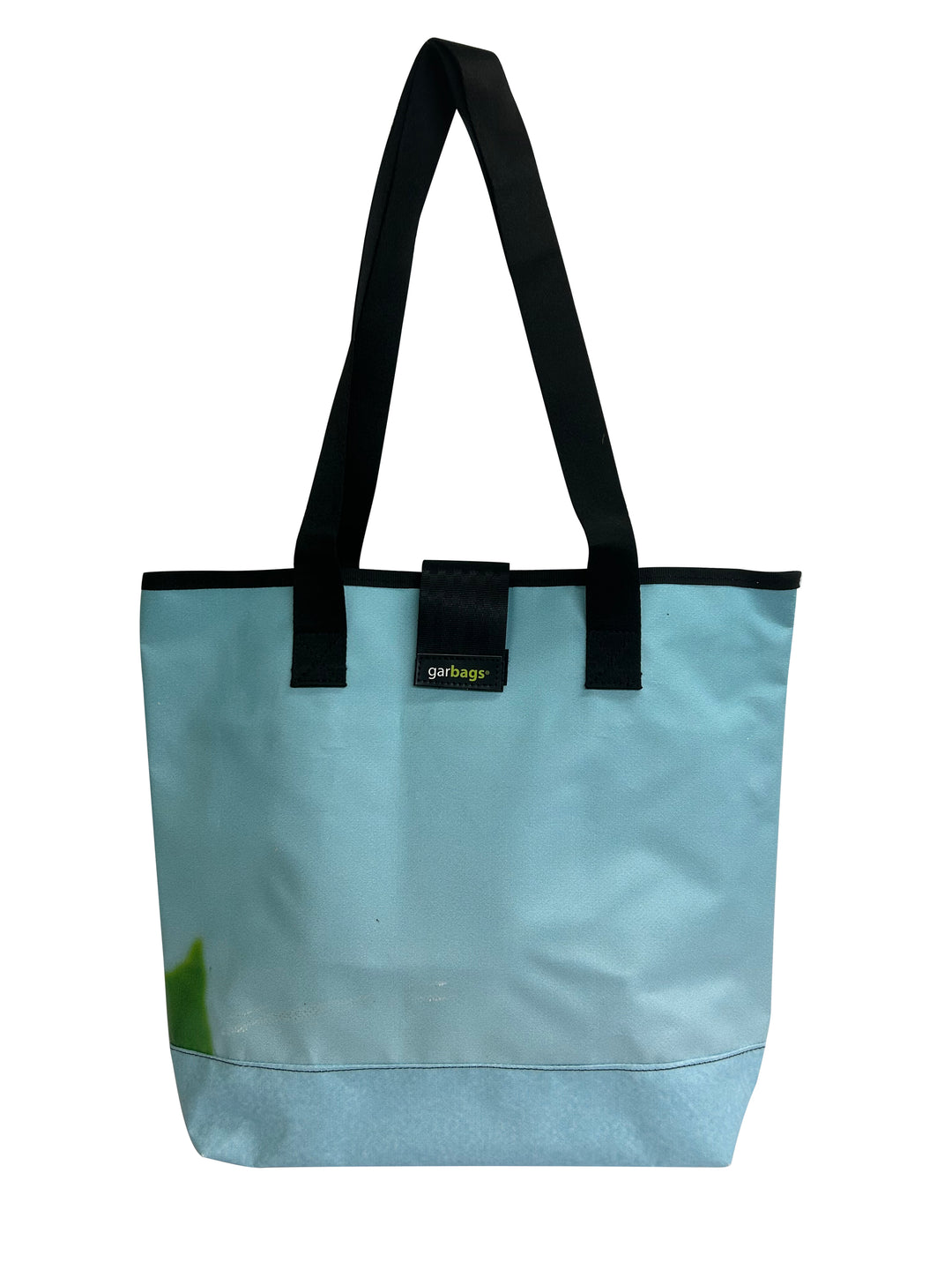 shopping bag with clutch publicity banner light blue