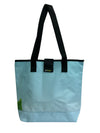 shopping bag with clutch publicity banner light blue