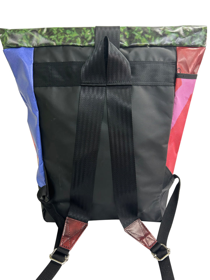 backpack urban publicity banner green grass
