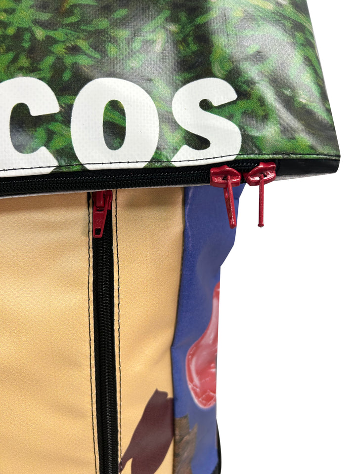 backpack urban publicity banner green grass