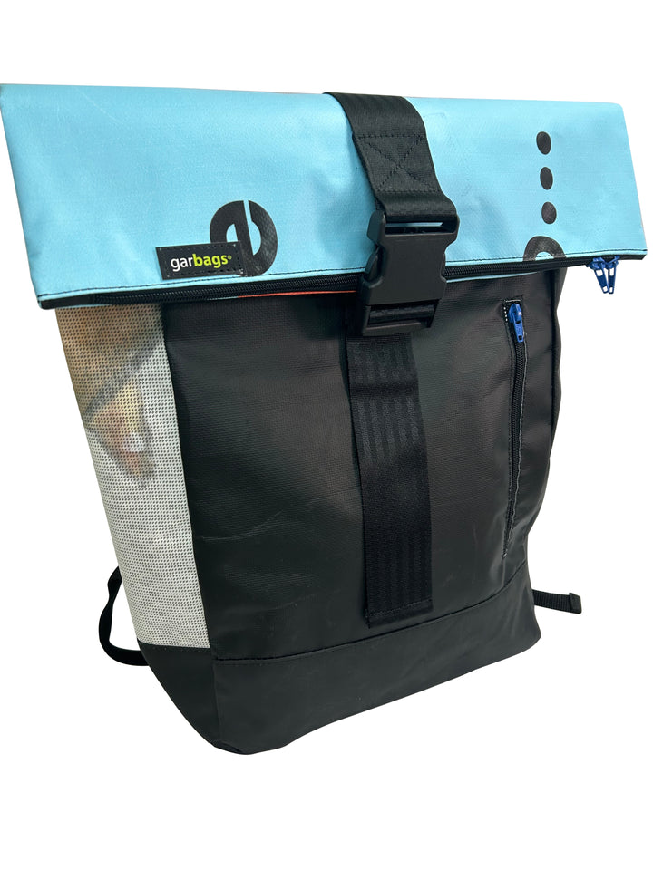 backpack urban publicity banner blue & black