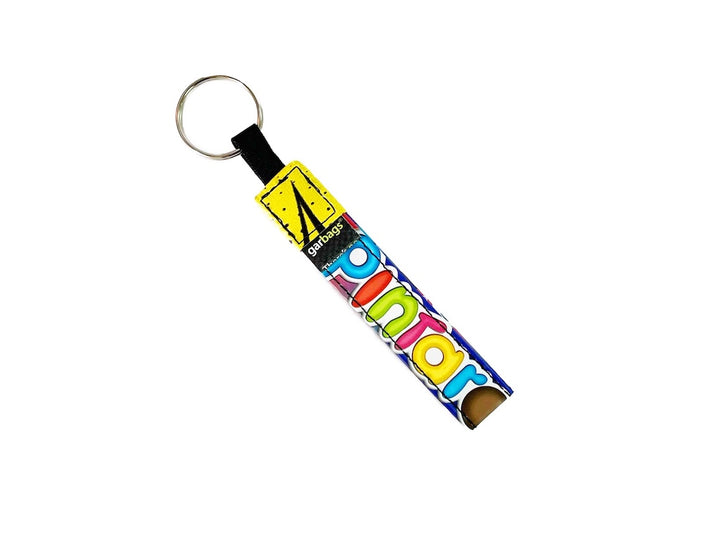 key holder chocolate package blue, yellow & green
