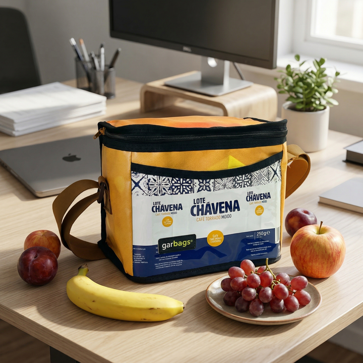 Lunch bag coffee package brown & orange