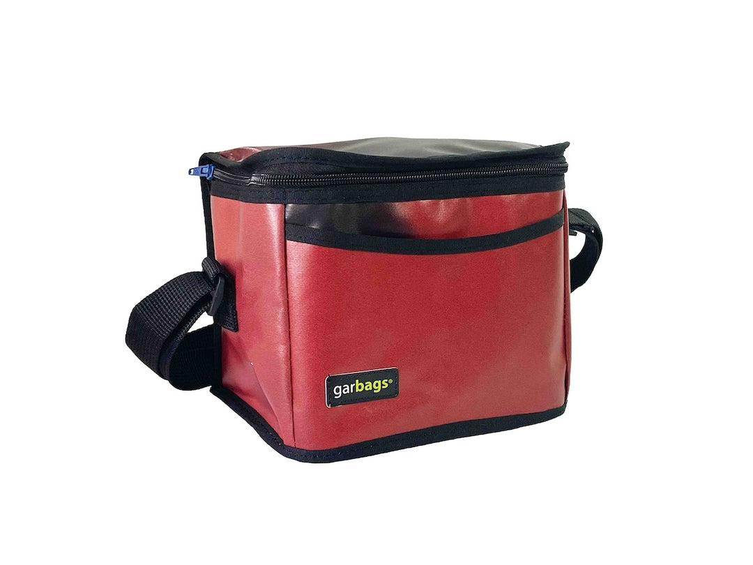Lunch bag publicity banner red