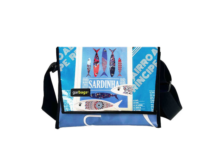 messenger bag M *Lisbon exclusive* blue sardines magazines