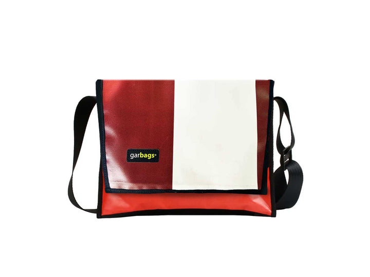 messenger bag M publicity banner red & white