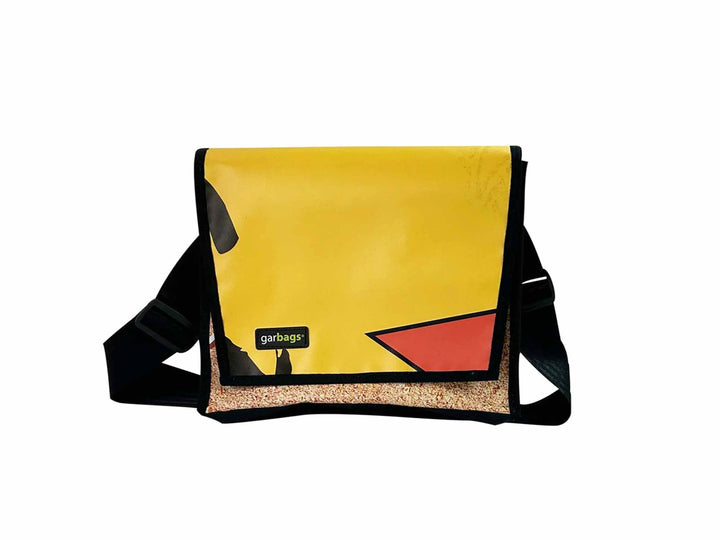messenger bag M publicity banner black, yellow & red