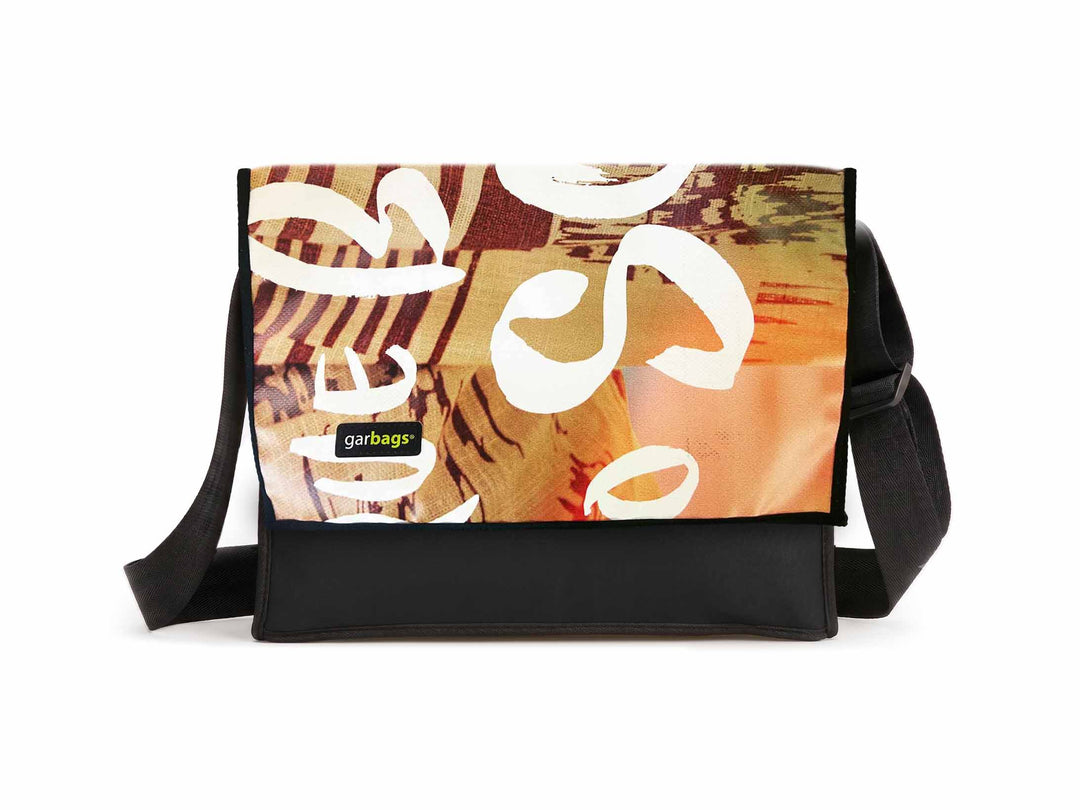 Messenger Bag XL publicity banner brown, white & black