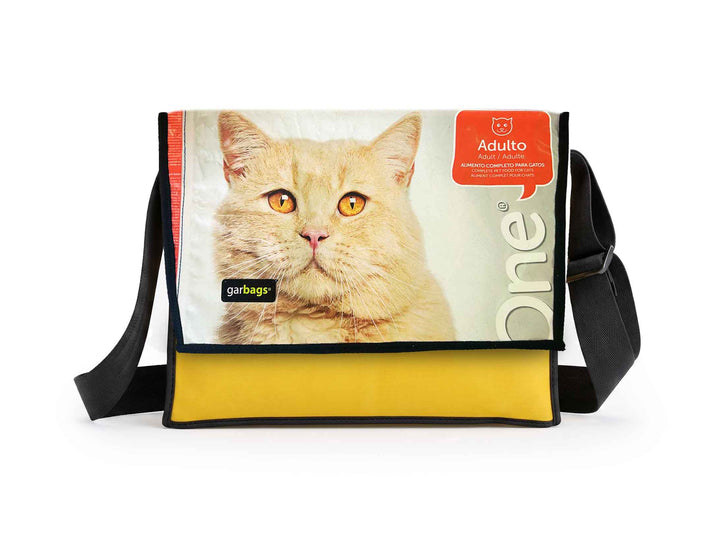 Messenger Bag XL pet food packages cat yellow