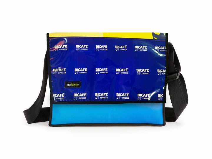 Messenger Bag XL coffee packages blue & yellow