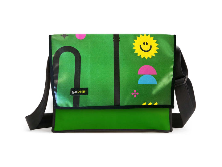 Messenger Bag XL publicity banner green, black & yellow