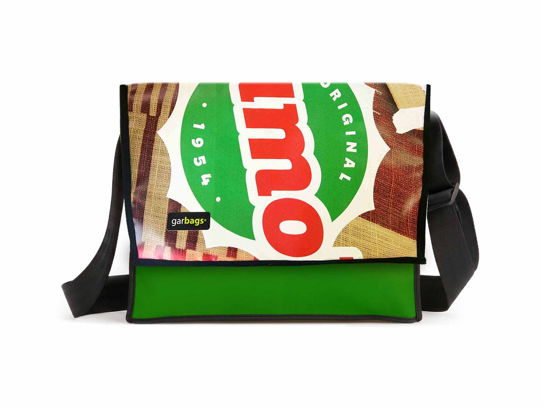 Messenger Bag XL publicity banner green, red & brown