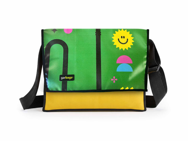 Messenger Bag XL publicity banner green & yellow