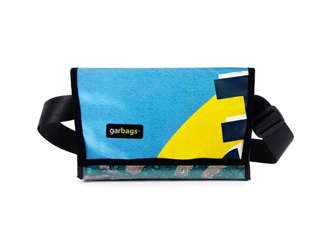 messenger bag / bike handlebar XS publicity banner blue & yellow