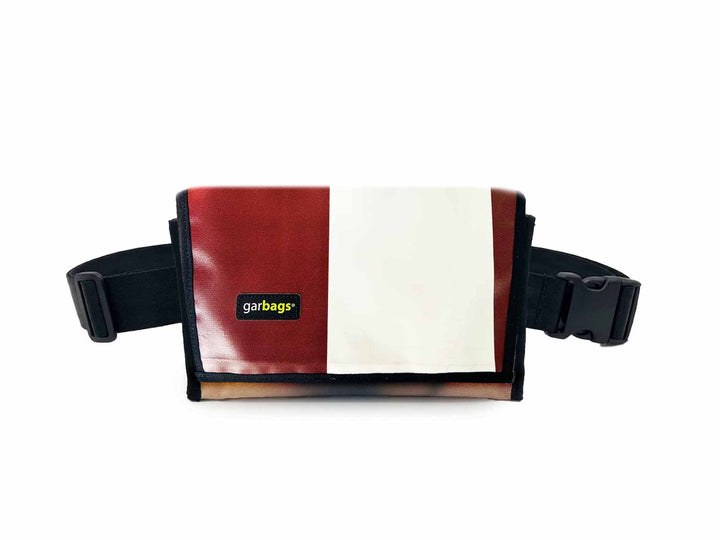 messenger bag / bike handlebar XS publicity banner dark red & brown