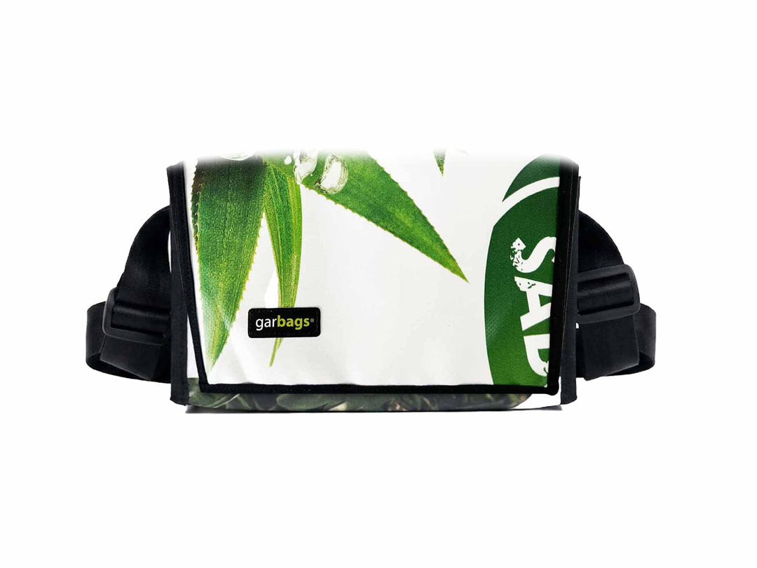 messenger bag / bike handlebar XS publicity banner green & white leaf