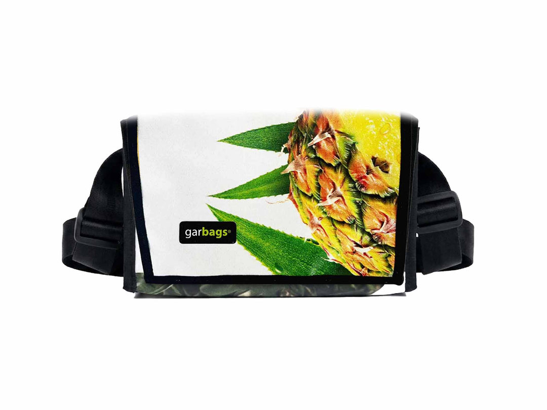 messenger bag / bike handlebar XS publicity banner green & white pineapple