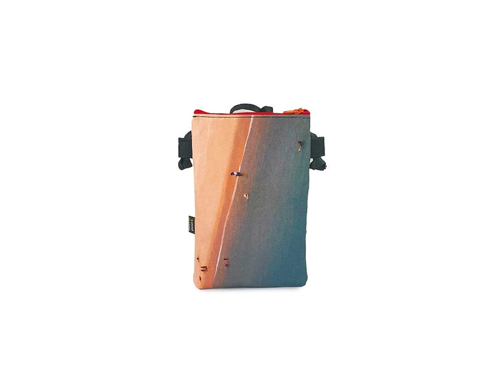 Crossbody Phone bag pet food package black, orange & beige