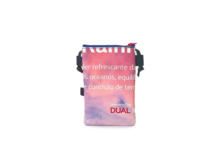 Crossbody Phone bag publicity banner blue & pink