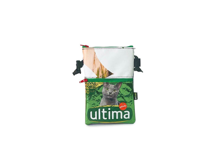 Crossbody Phone bag pet food package blue & green