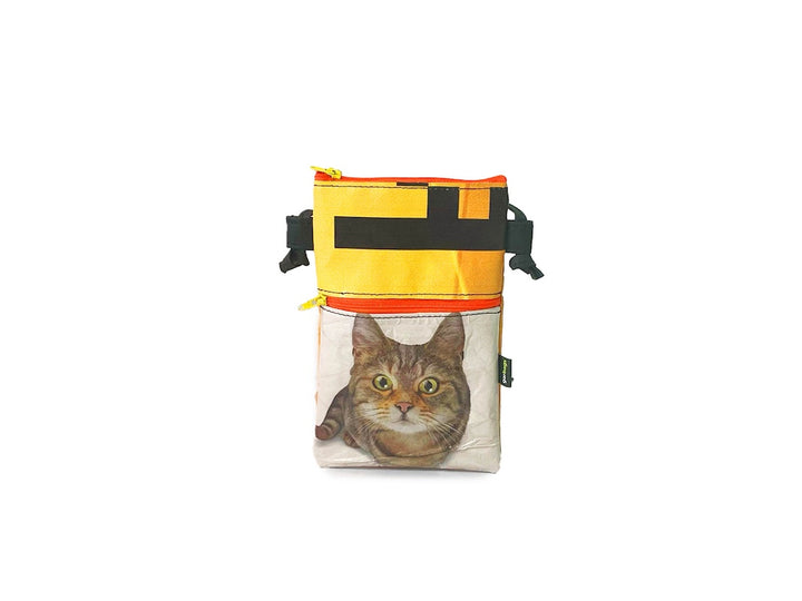 Crossbody Phone bag pet food package brown, yellow & black