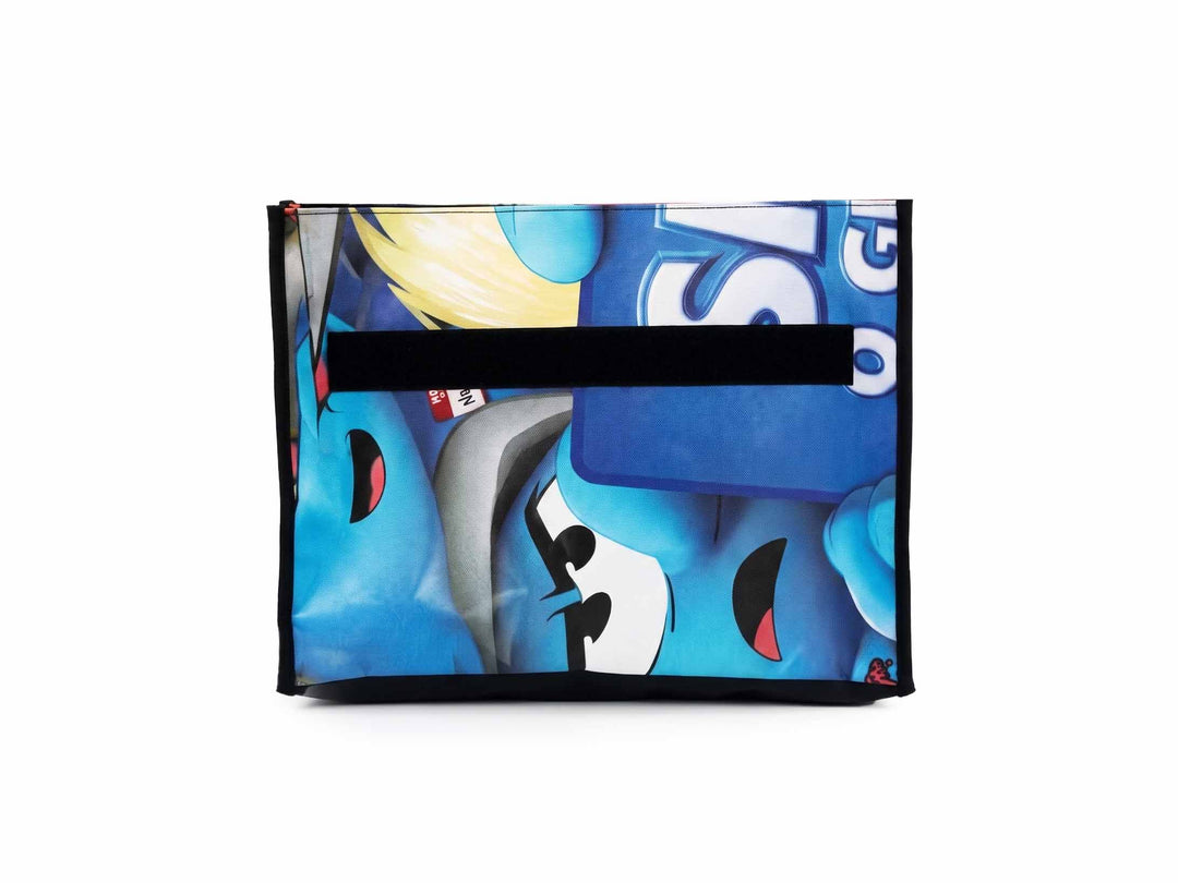 messenger bag base XL publicity banner blue cartoon