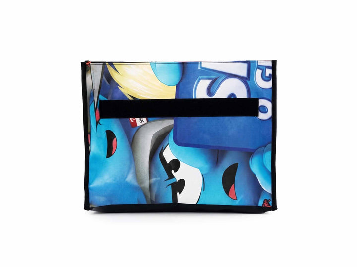 messenger bag base XL publicity banner blue cartoon
