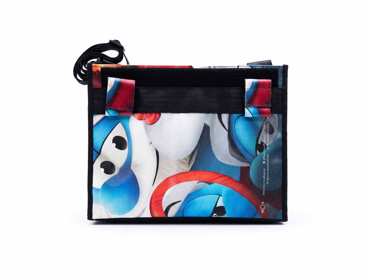 messenger bag base XL publicity banner blue cartoon