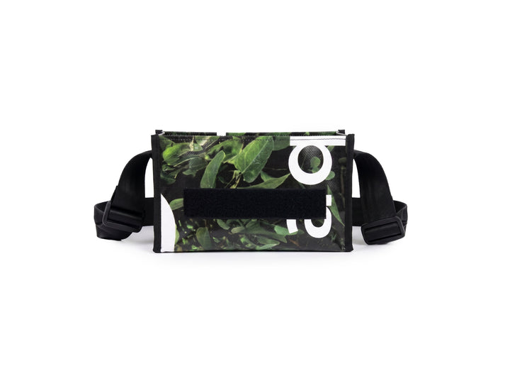 messenger bag / bike handlebar base XS green leaves