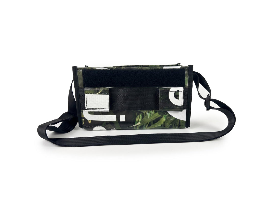 messenger bag / bike handlebar base XS green leaves