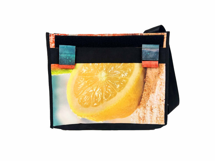 messenger bag base XL publicity banner orange & green