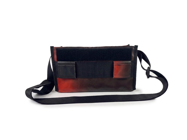 messenger bag / bike handlebar base XS black & red