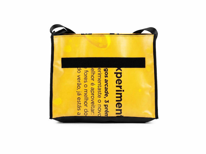messenger bag base XL publicity banner yellow & black letters 02
