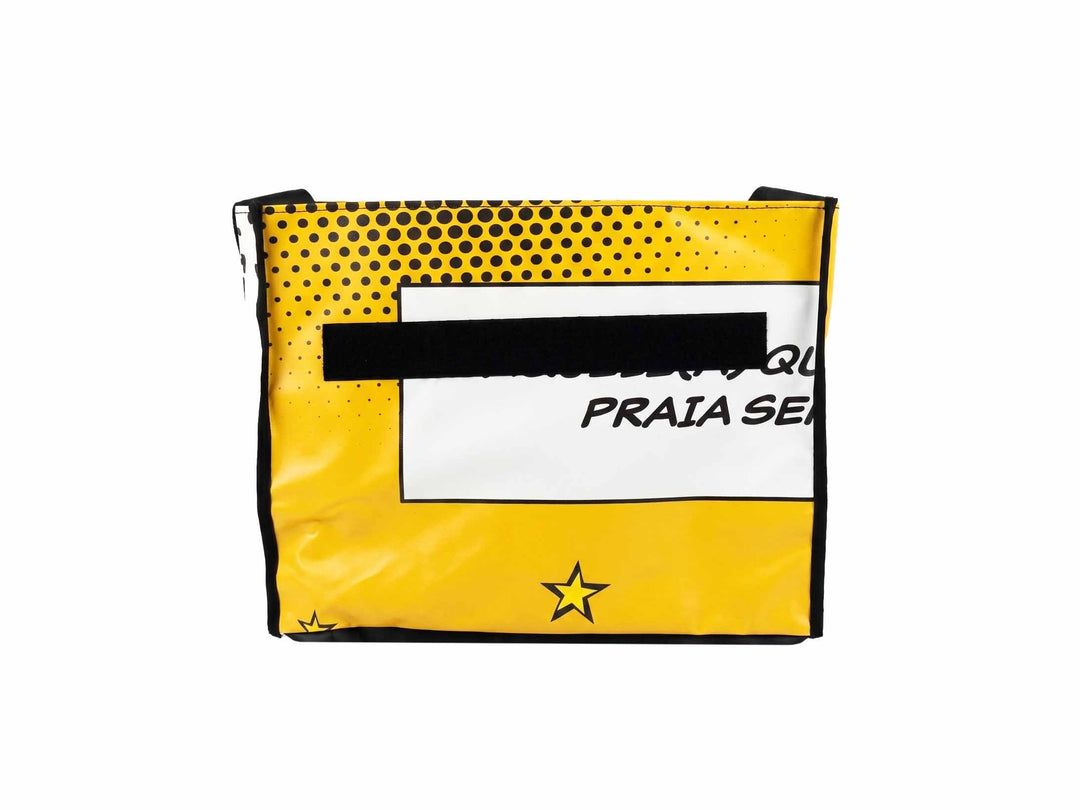 messenger bag base XL publicity banner yellow & white comics