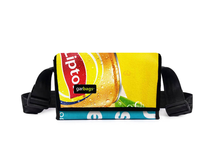 messenger bag / bike handlebar XS publicity banner yellow & blue can
